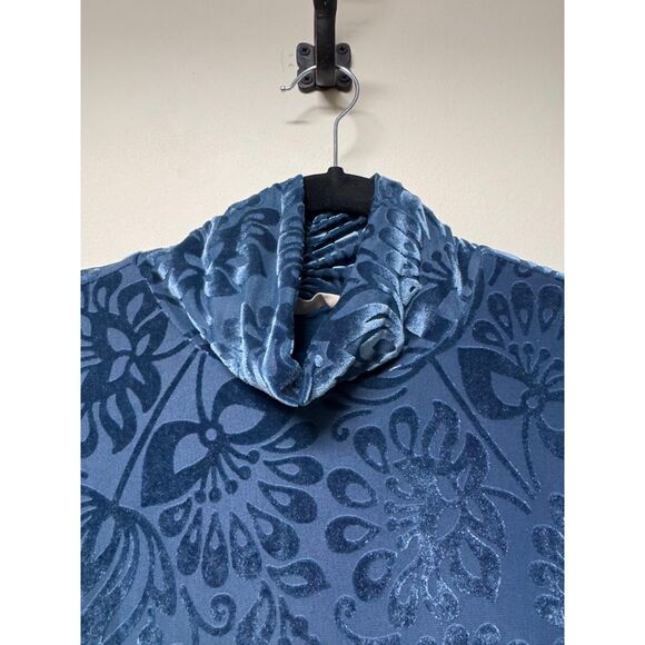SOFT SURROUNDINGS Walden Velvet Turtleneck Dark Teal Blue, Sz M - Picture 4 of 12